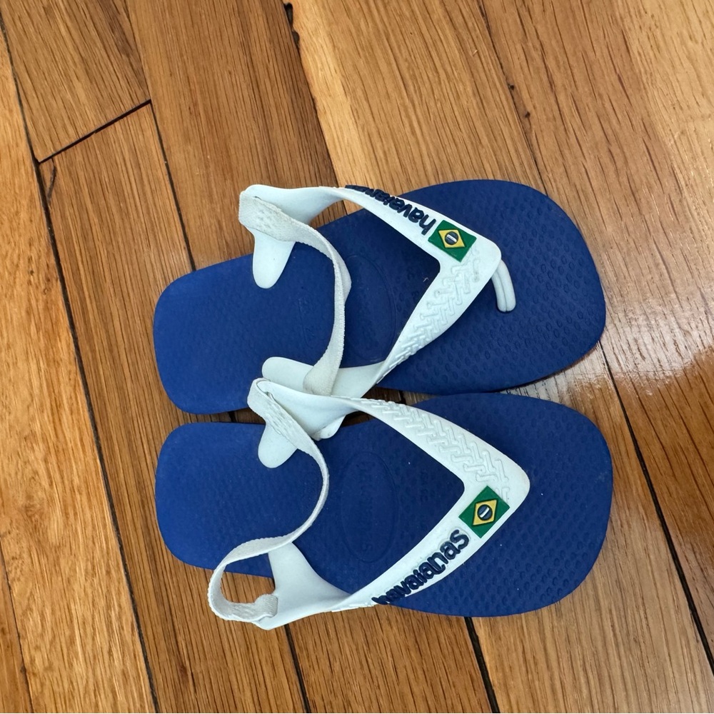 Havaianas Kids Blue and White Flip Flops
